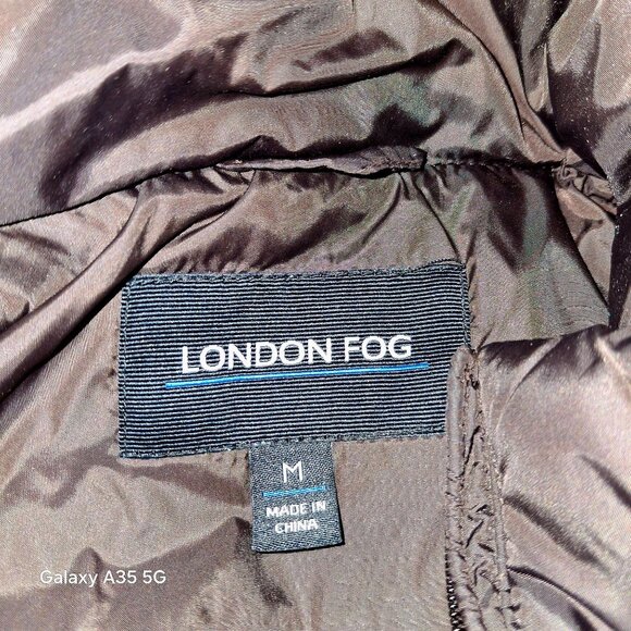 London Fog Womens Down Quilted Puffer Jacket M Brown Full-Zip With Pockets Light - Picture 6 of 9